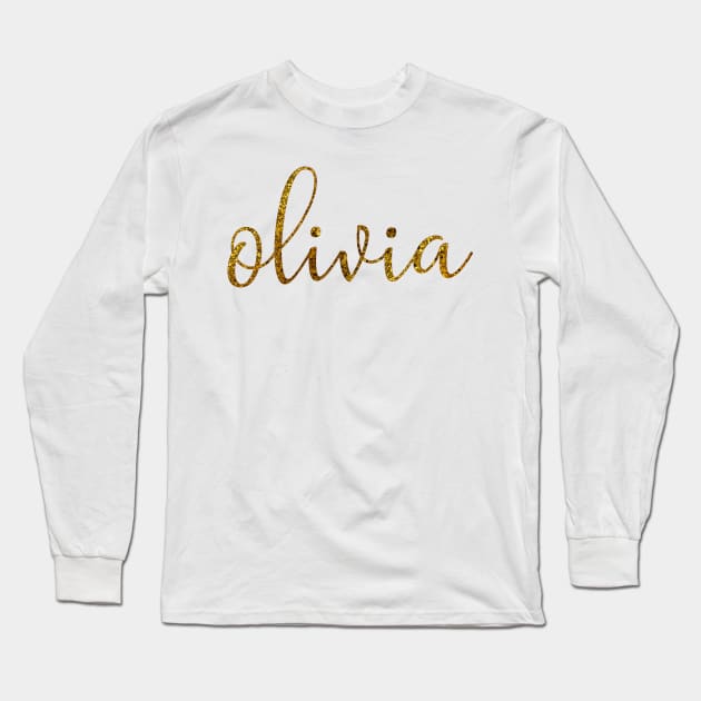 Gold & Pink Olivia Long Sleeve T-Shirt by calliew1217